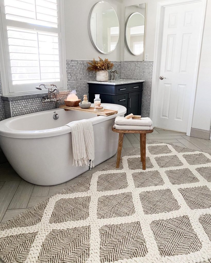 Rectangle Shower Tile Waterproof Bath Mat