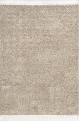 Isolated view of Beige Rectangle Dream Solid Shag Rug, showcasing its design