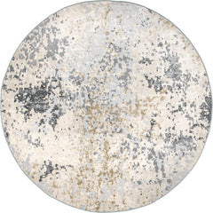 Isolated view of Beige Round Ricki Mottled Abstract Rug, showcasing its design